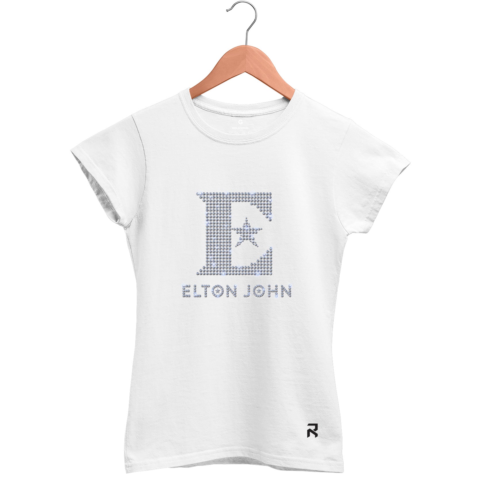 Camiseta Baby Look Feminina Diamante Elton John