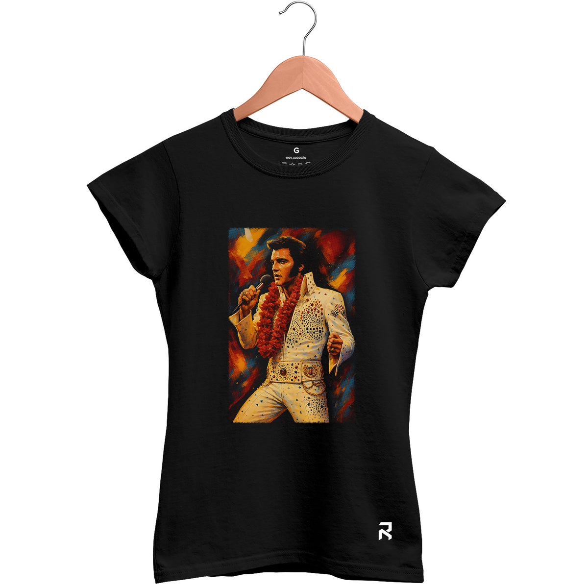 Camiseta Baby Look Feminina Elvis Hawaii