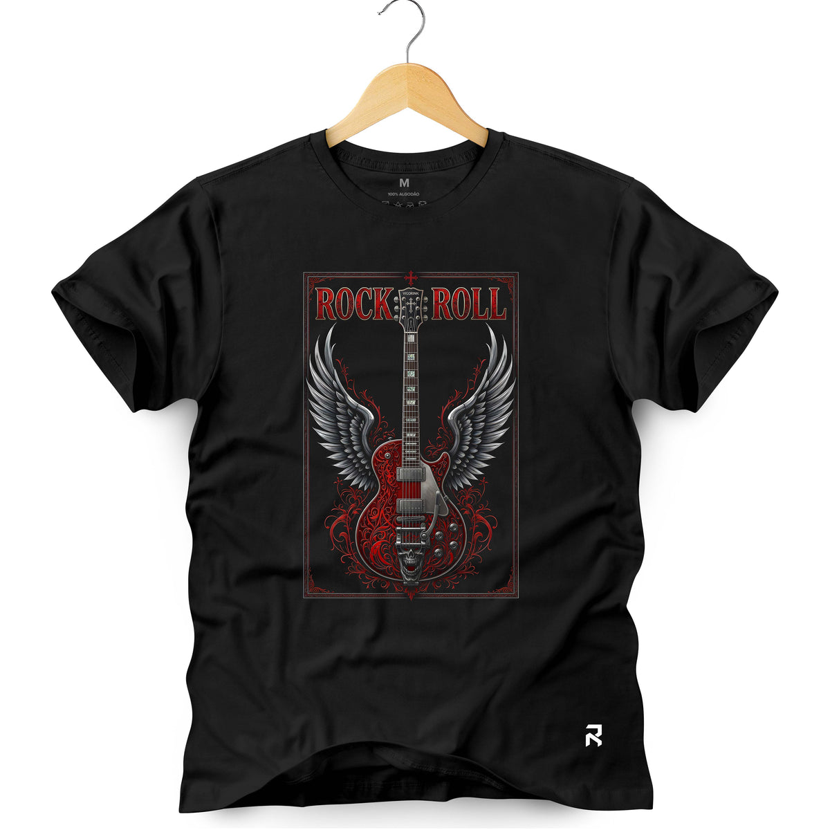 Camiseta Masculina Rock Guitar Wings