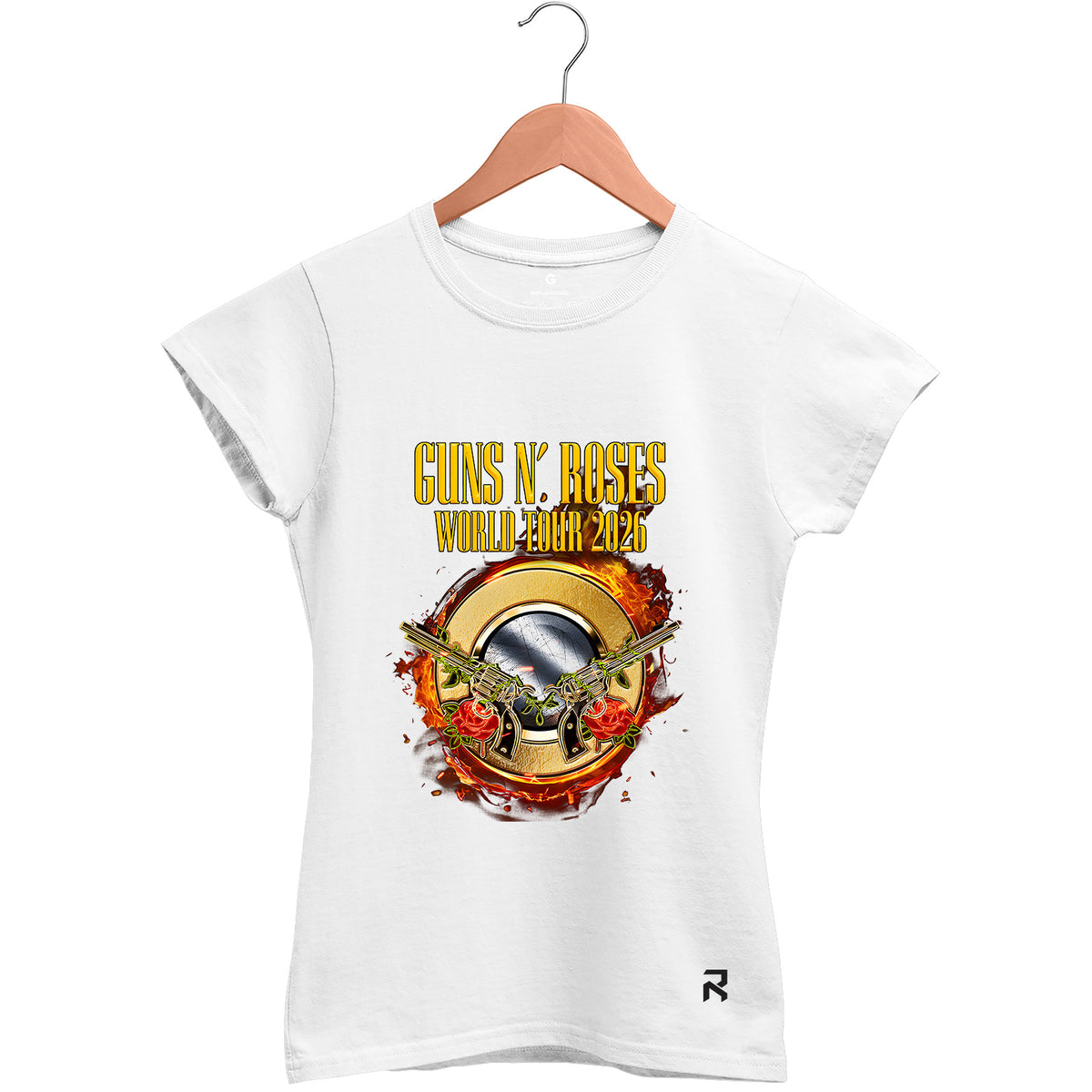 Camiseta Baby Look Feminina Guns World Tour