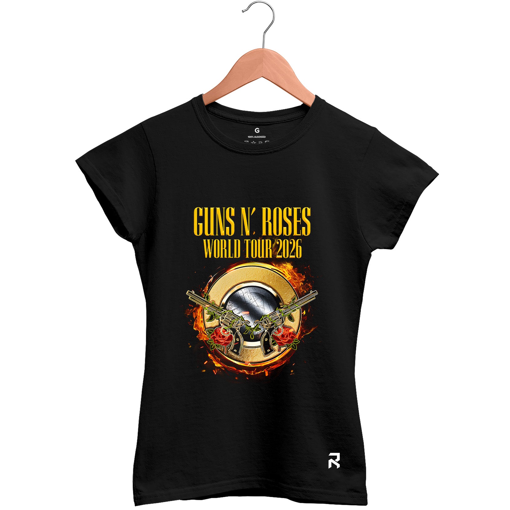 Camiseta Baby Look Feminina Guns World Tour