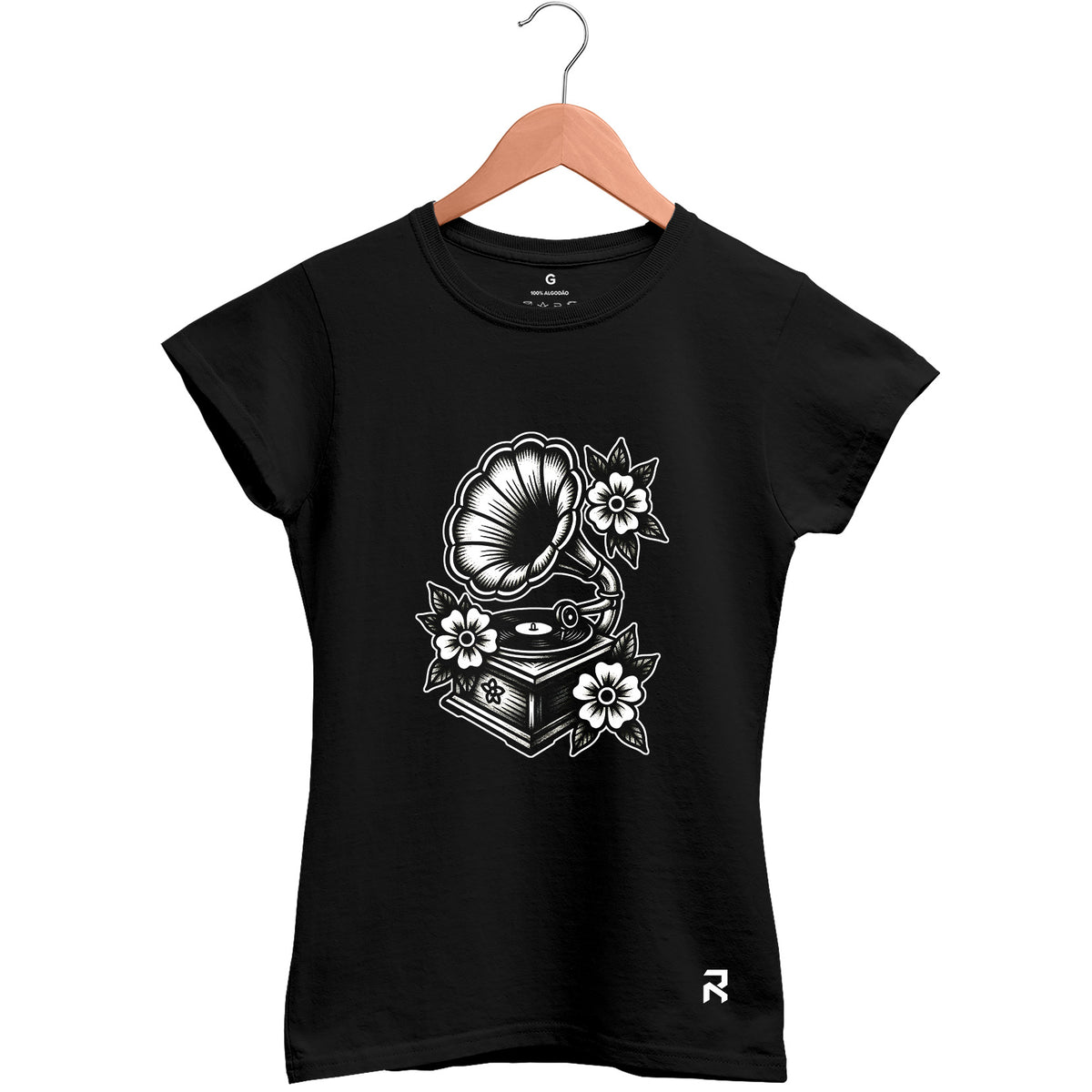 Camiseta Baby Look Feminina Gramofone