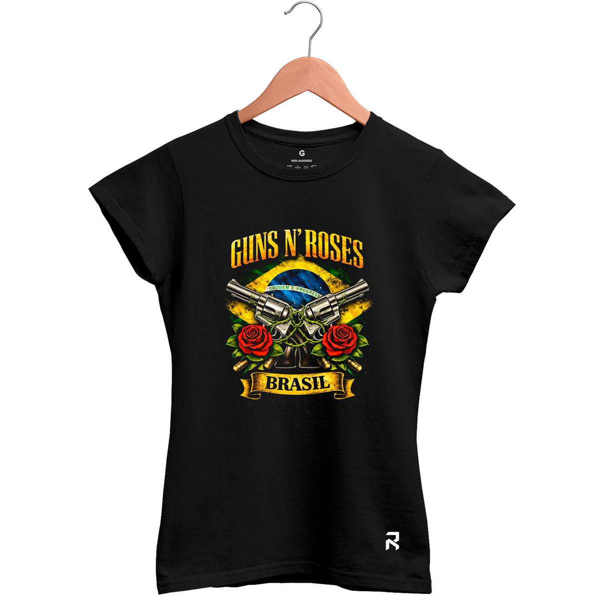 Camiseta Baby Look Feminina Guns Brasil