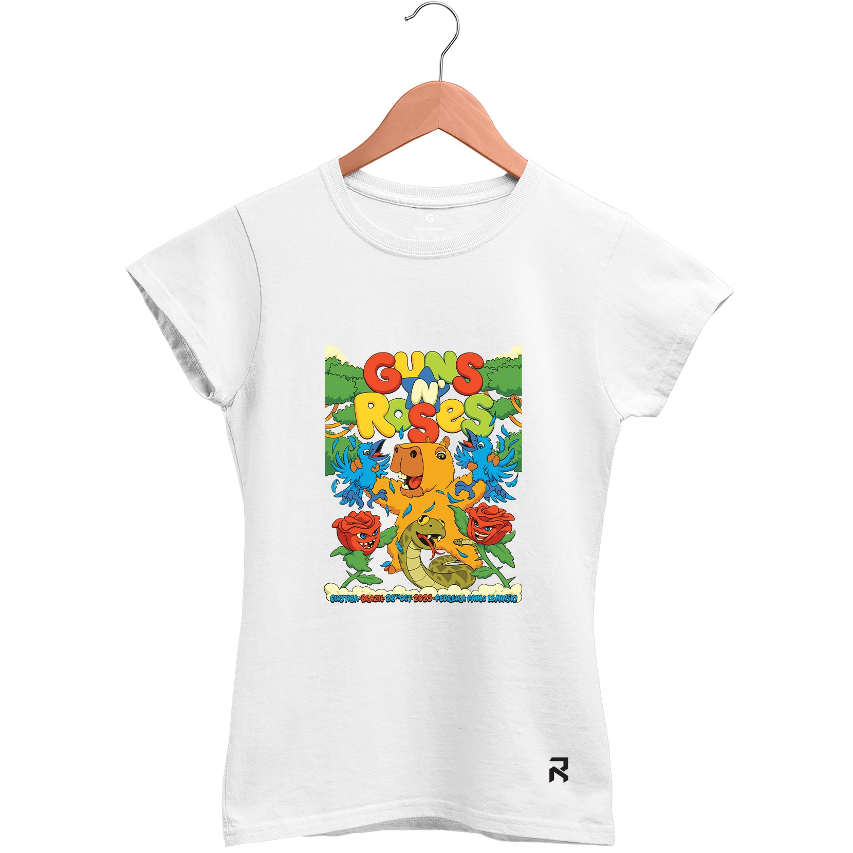 Camiseta Baby Look Feminina Guns Curitiba