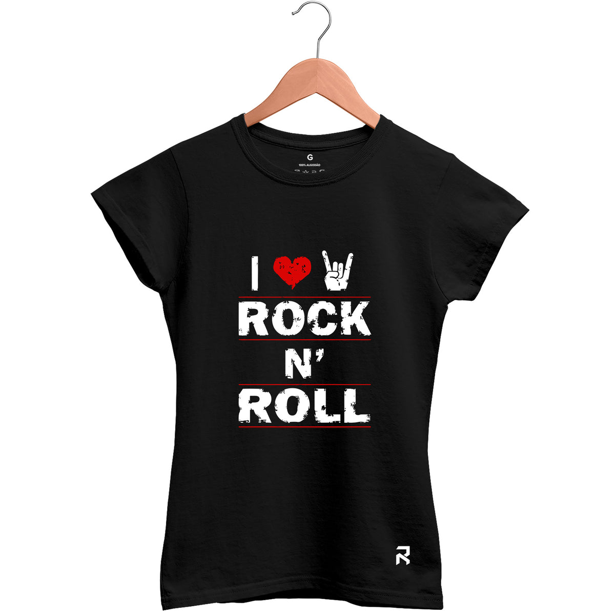 Camiseta Baby Look Feminina I Love Rock