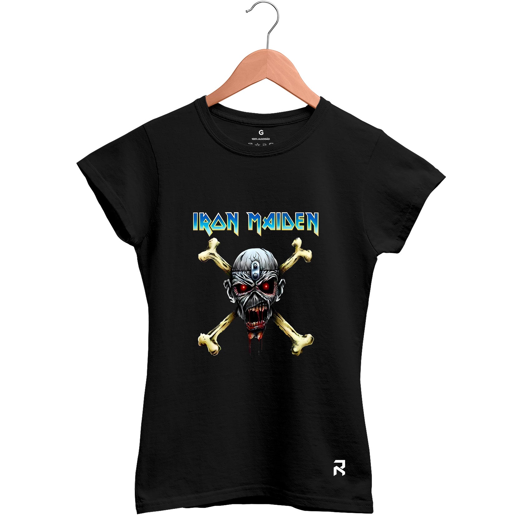 Camiseta Baby Look Feminina Iron Maiden Caveira