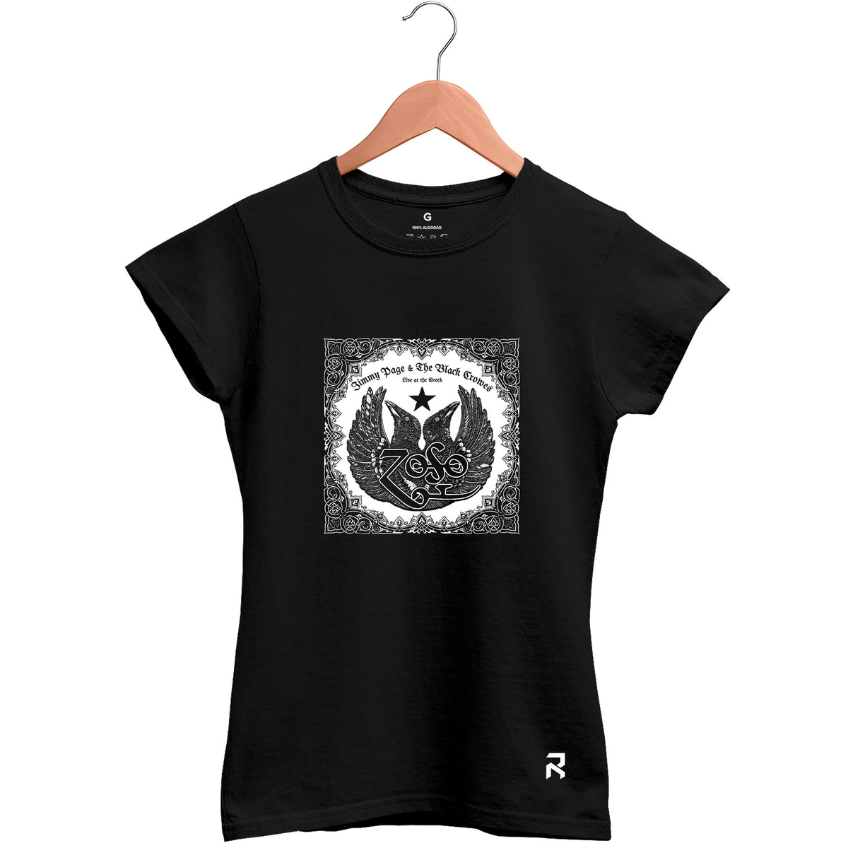 Camiseta Baby Look Feminina Jimmy Page e Black Crowes