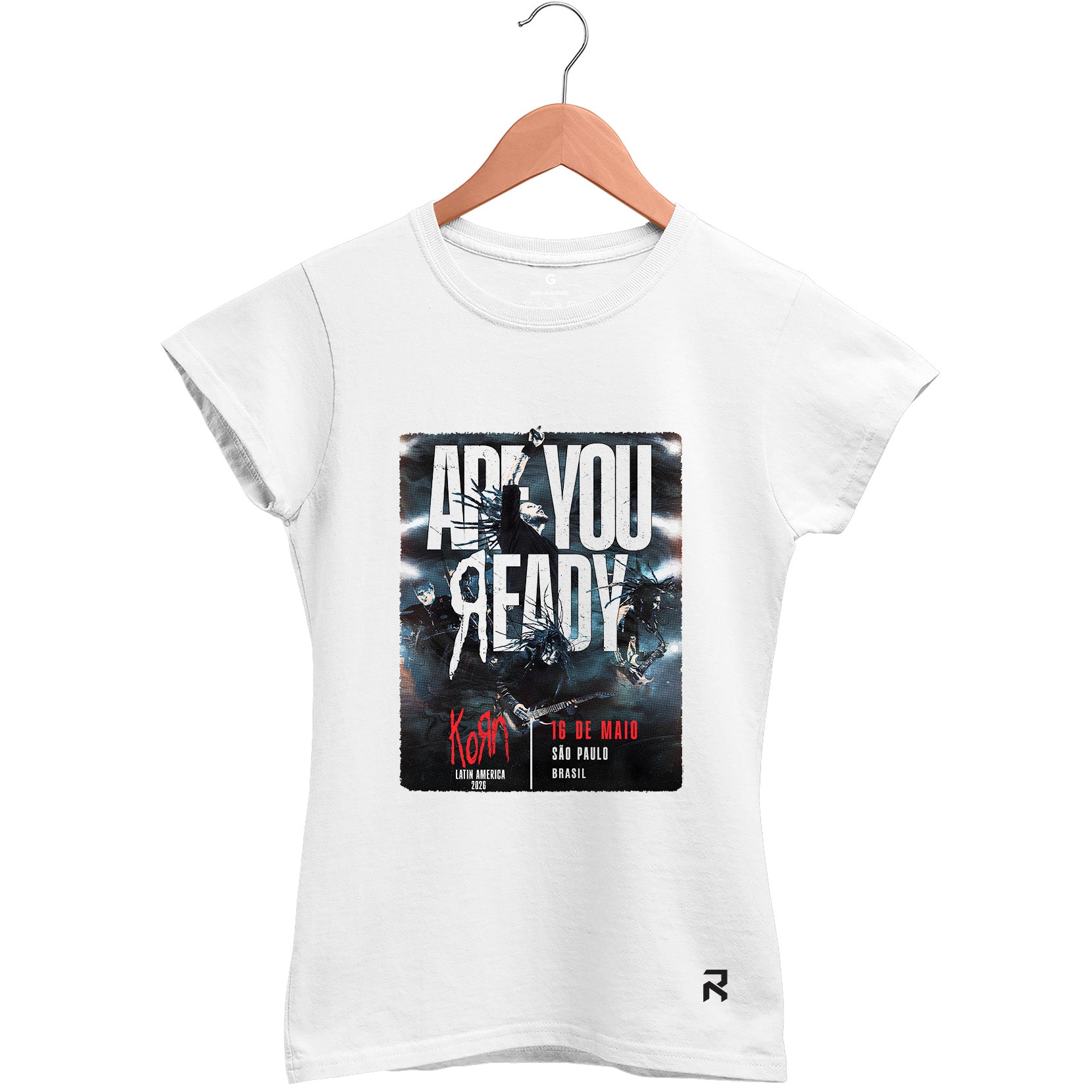 Camiseta Baby Look Feminina Korn Tour