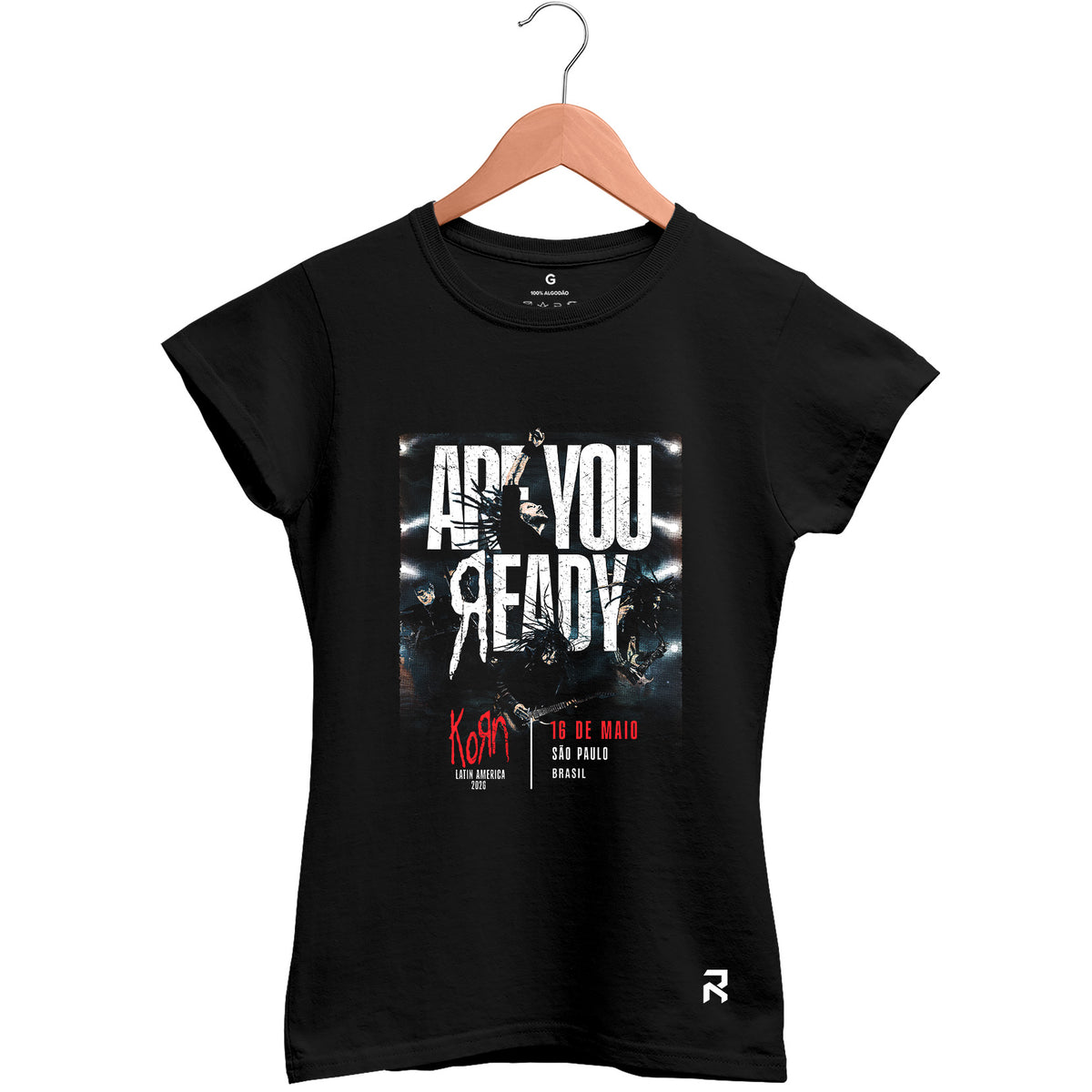Camiseta Baby Look Feminina Korn Tour