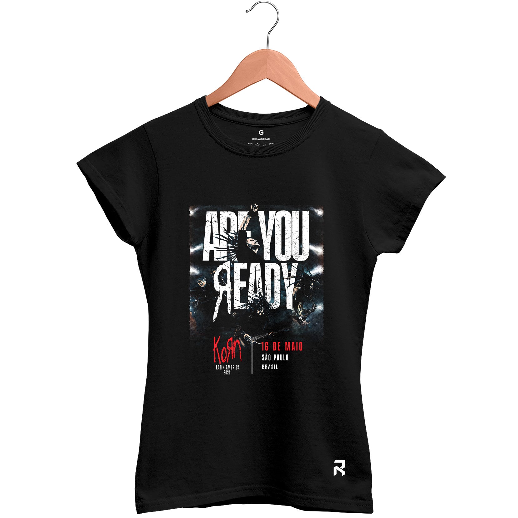 Camiseta Baby Look Feminina Korn Tour