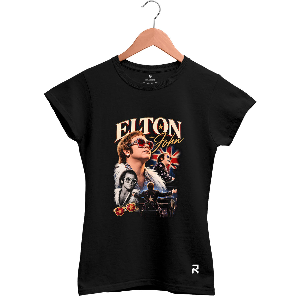 Camiseta Baby Look Feminina London Elton John