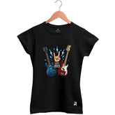 Camiseta Baby Look Feminina Let's Rock Guitars