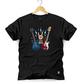 Camiseta Masculina Let's Rock Guitars