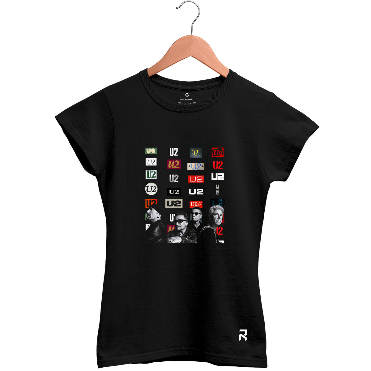 Camiseta Baby Look Feminina Logos U2