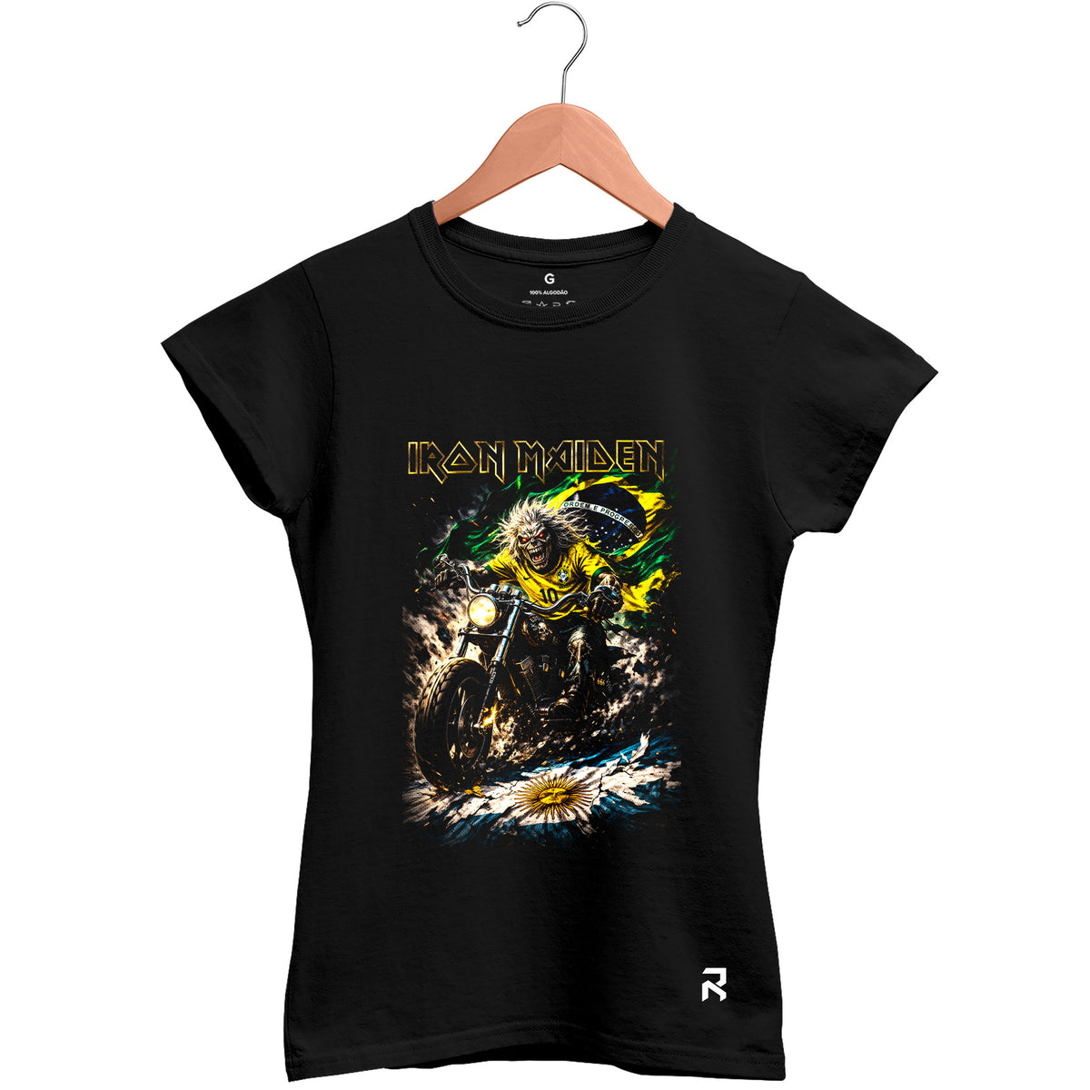 Camiseta Baby Look Feminina Moto Iron Maiden Copa