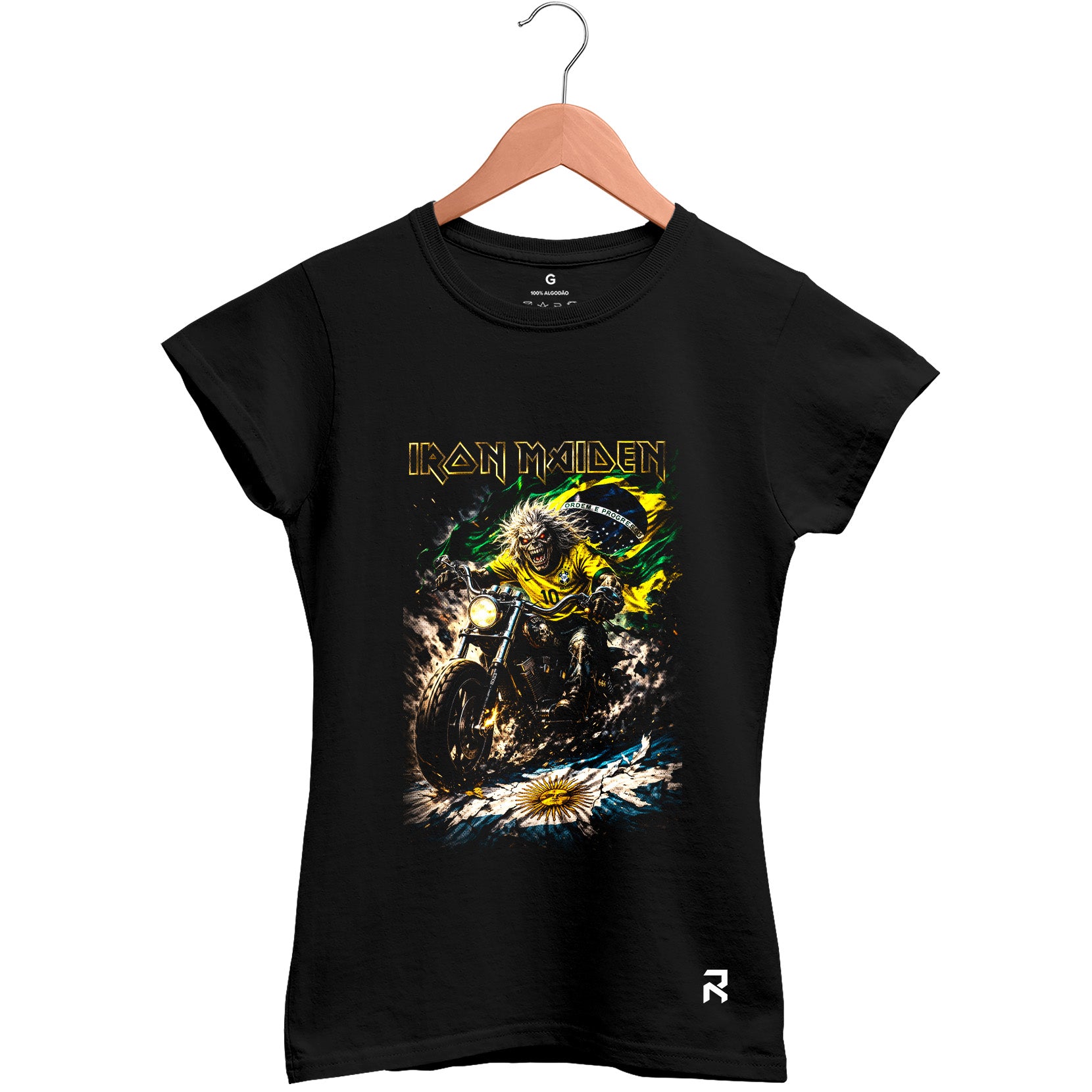 Camiseta Baby Look Feminina Moto Iron Maiden Copa