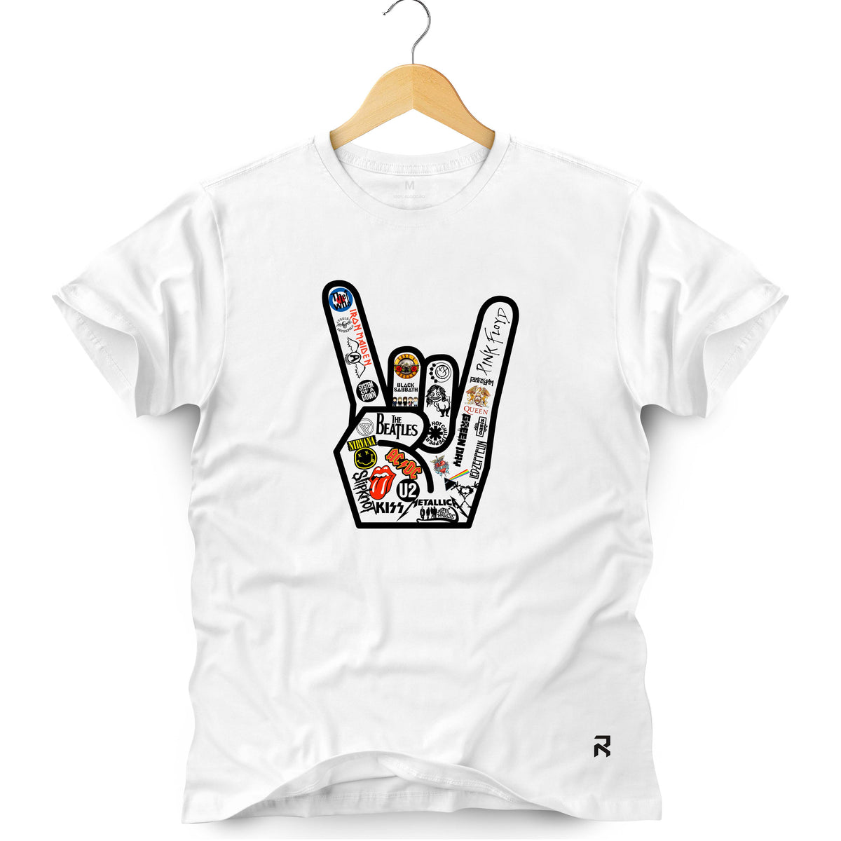 Camiseta Masculina Mão Rock Bandas