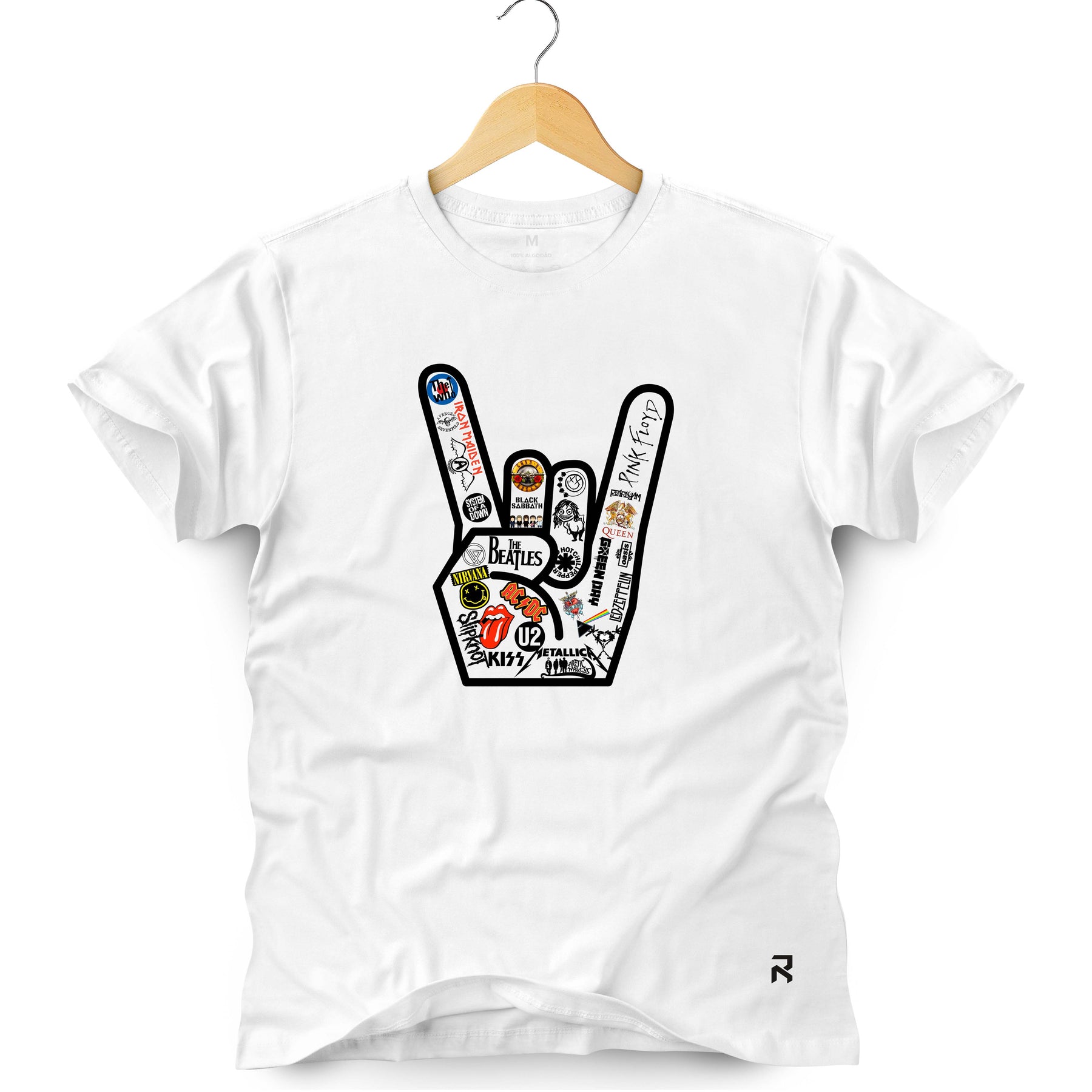 Camiseta Masculina Mão Rock Bandas