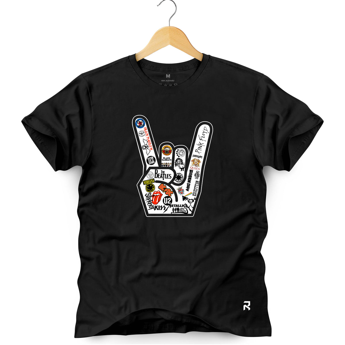 Camiseta Masculina Mão Rock Bandas
