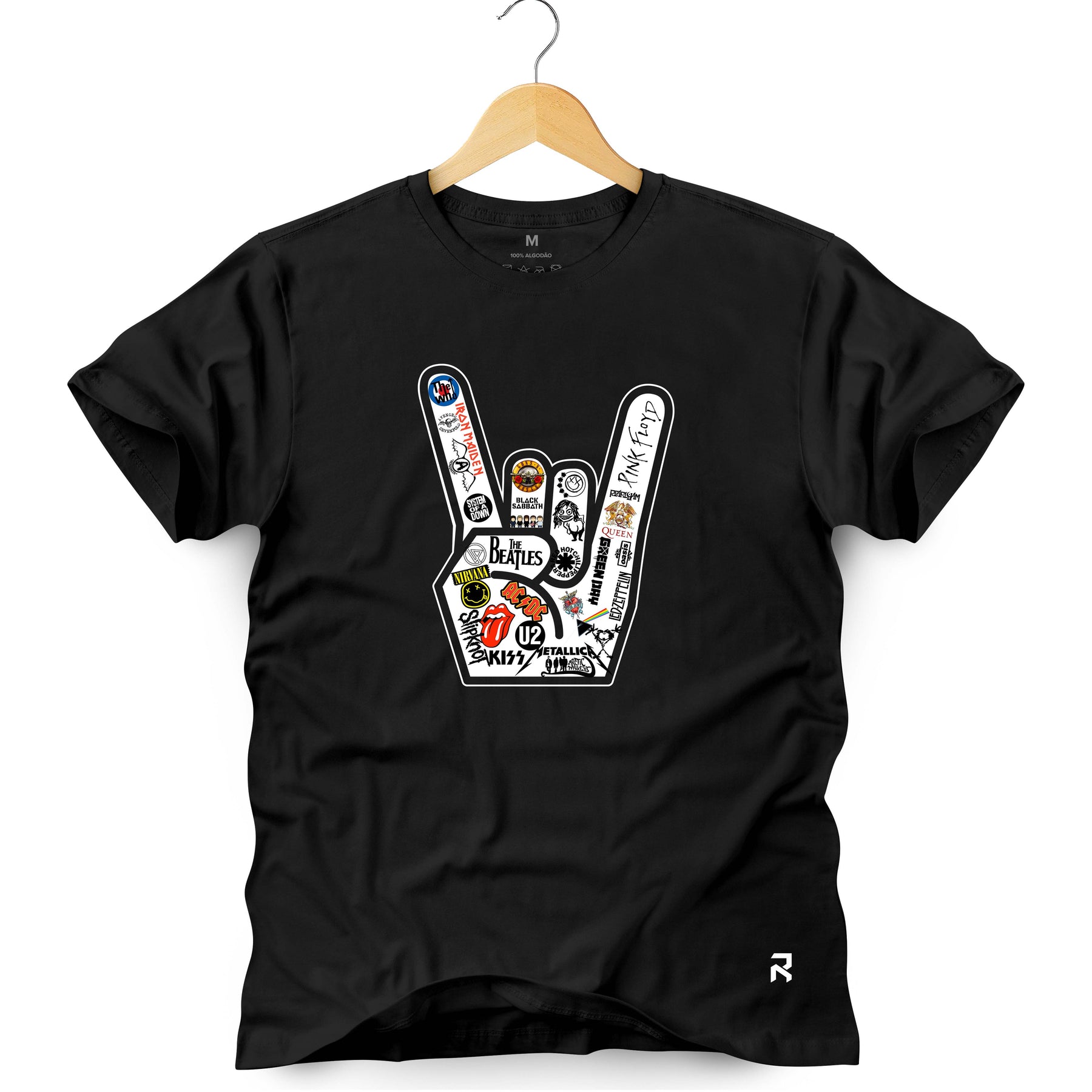 Camiseta Masculina Mão Rock Bandas
