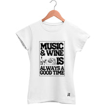 Camiseta Baby Look Feminina Music & Wine