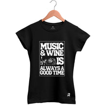 Camiseta Baby Look Feminina Music & Wine