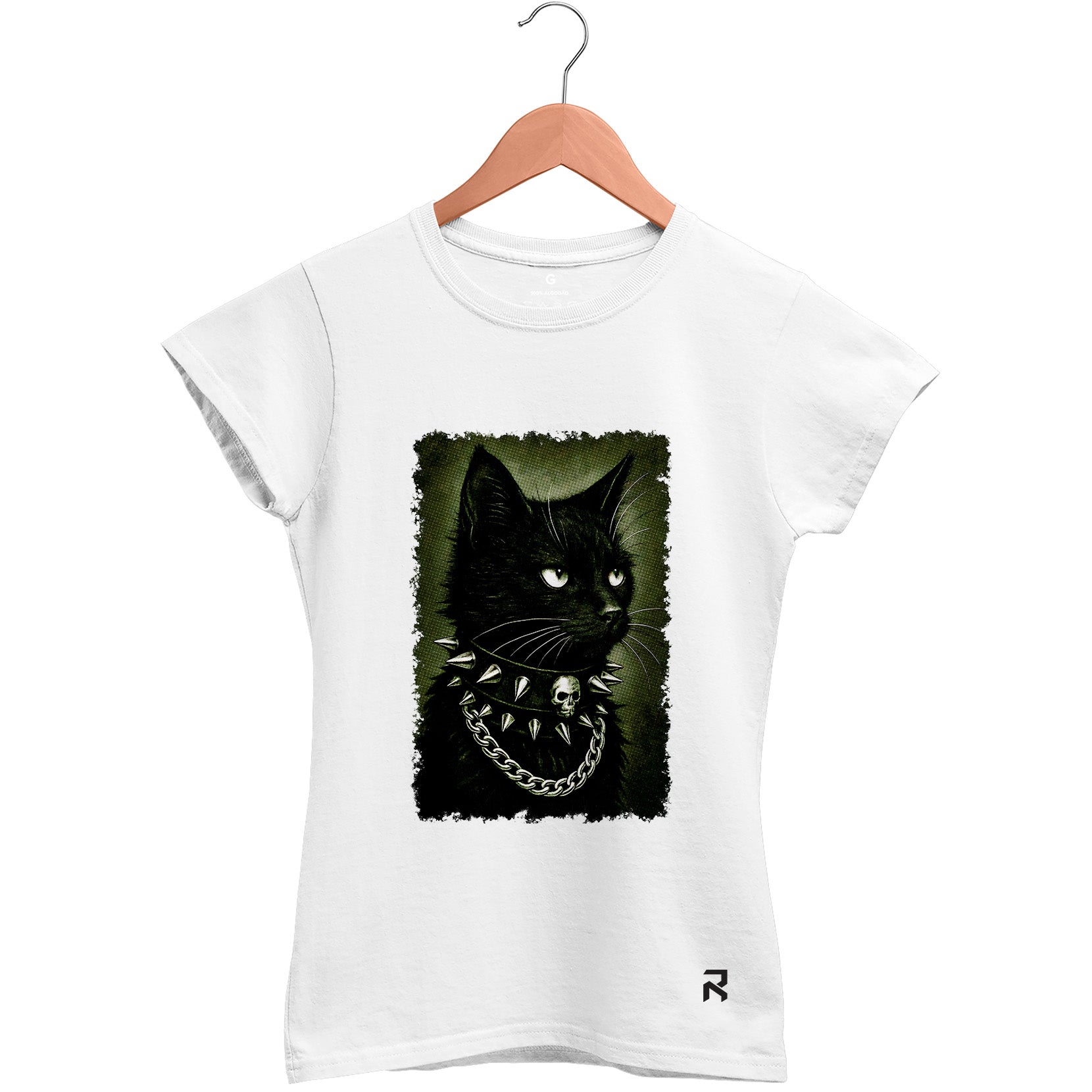 Camiseta Baby Look Feminina Metal Cat