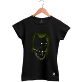 Camiseta Baby Look Feminina Metal Cat