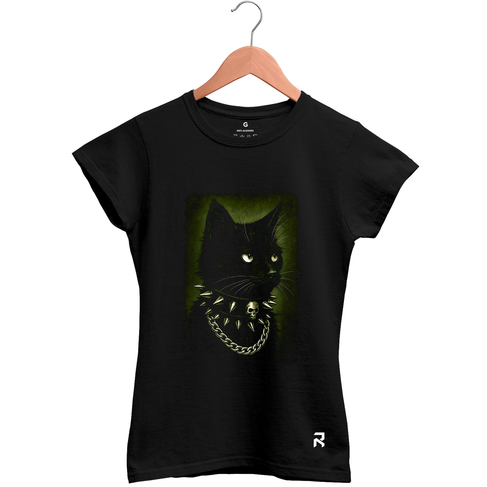 Camiseta Baby Look Feminina Metal Cat