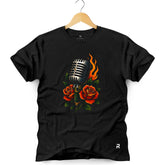 Camiseta Masculina Microfone Flores
