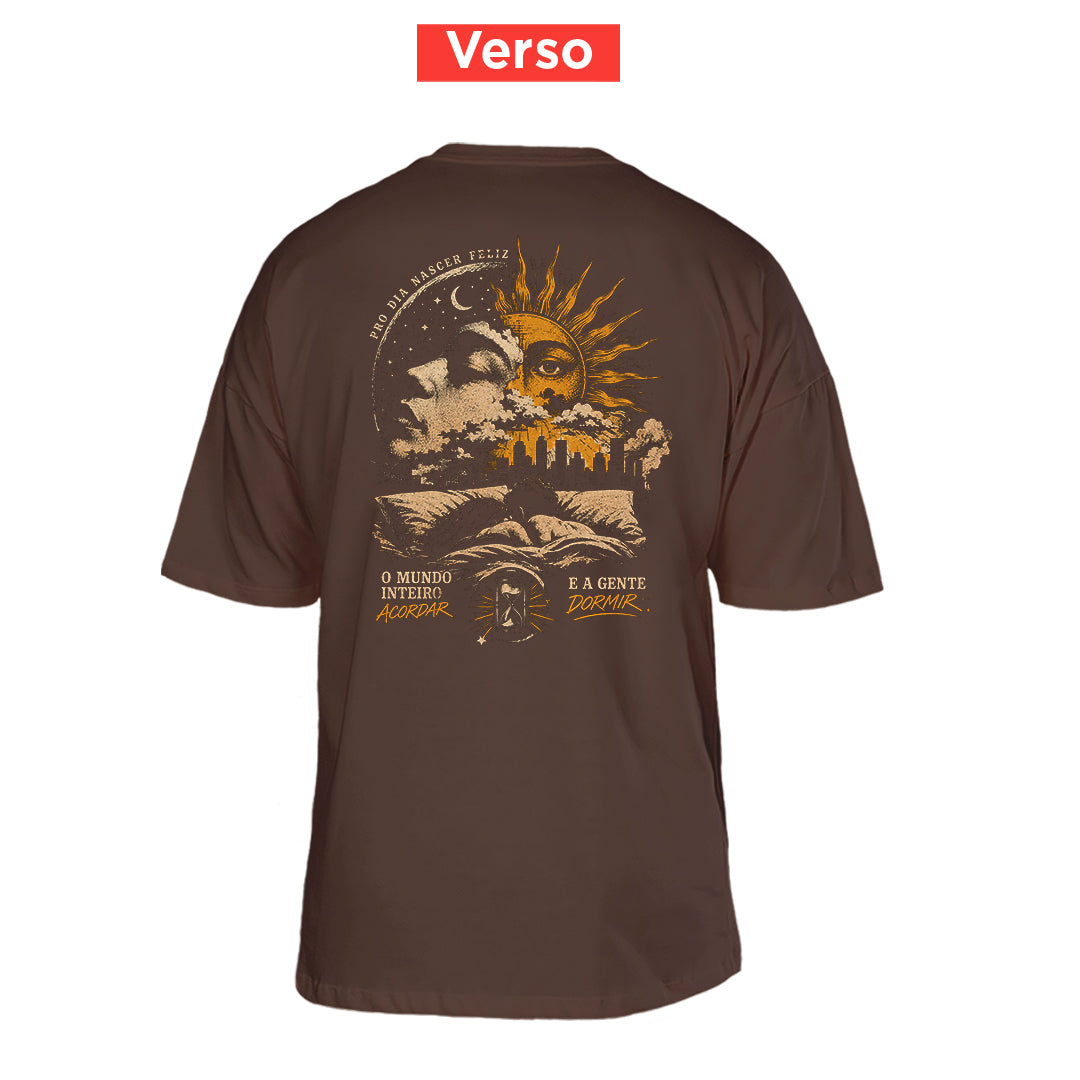 Camiseta Oversized Pro Dia Nascer Feliz