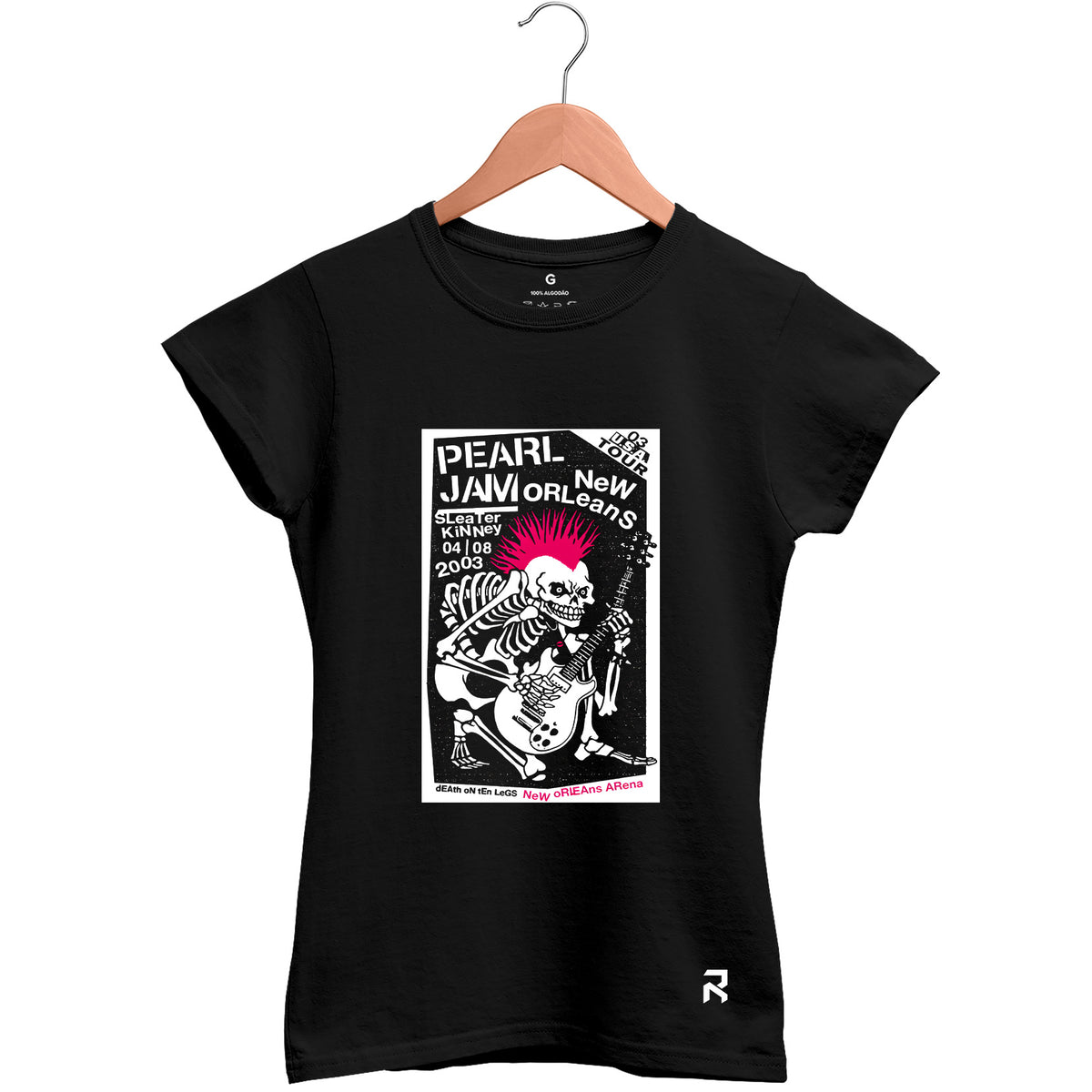 Camiseta Baby Look Feminina Pearl Jam 2003