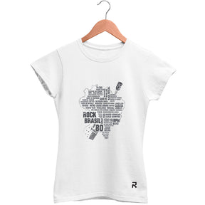 Camiseta Baby Look Feminina Rock Brasil 80