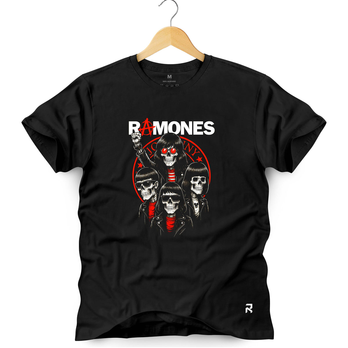 Camiseta Masculina Ramones Caveira
