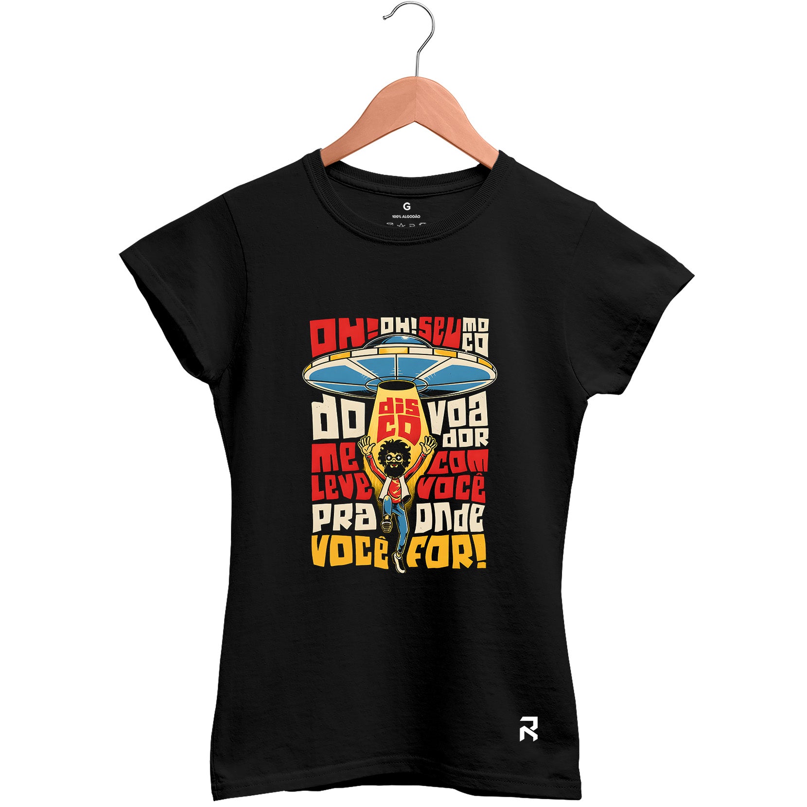 Camiseta Baby Look Feminina Raul Disco Voador