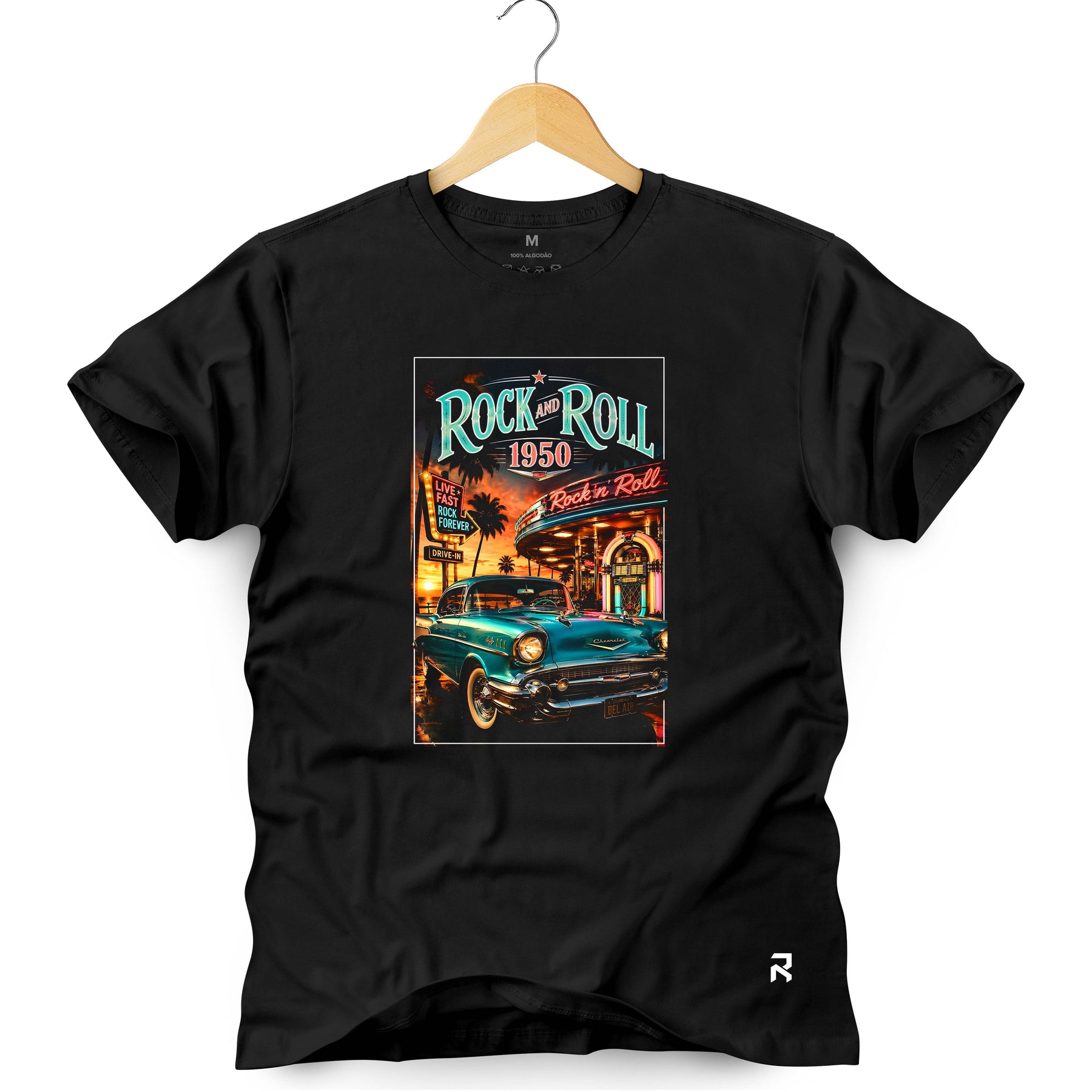 Camiseta Masculina Rock N Roll 1950