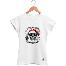 Camiseta Baby Look Feminina Rock N' Roll Christmas
