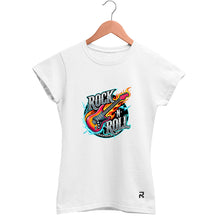 Camiseta Baby Look Feminina Rock n Roll Neon