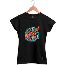 Camiseta Baby Look Feminina Rock n Roll Neon