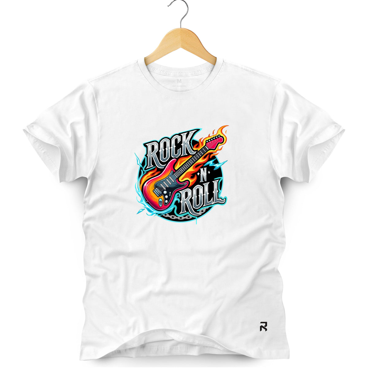 Camiseta Masculina Rock n Roll Neon
