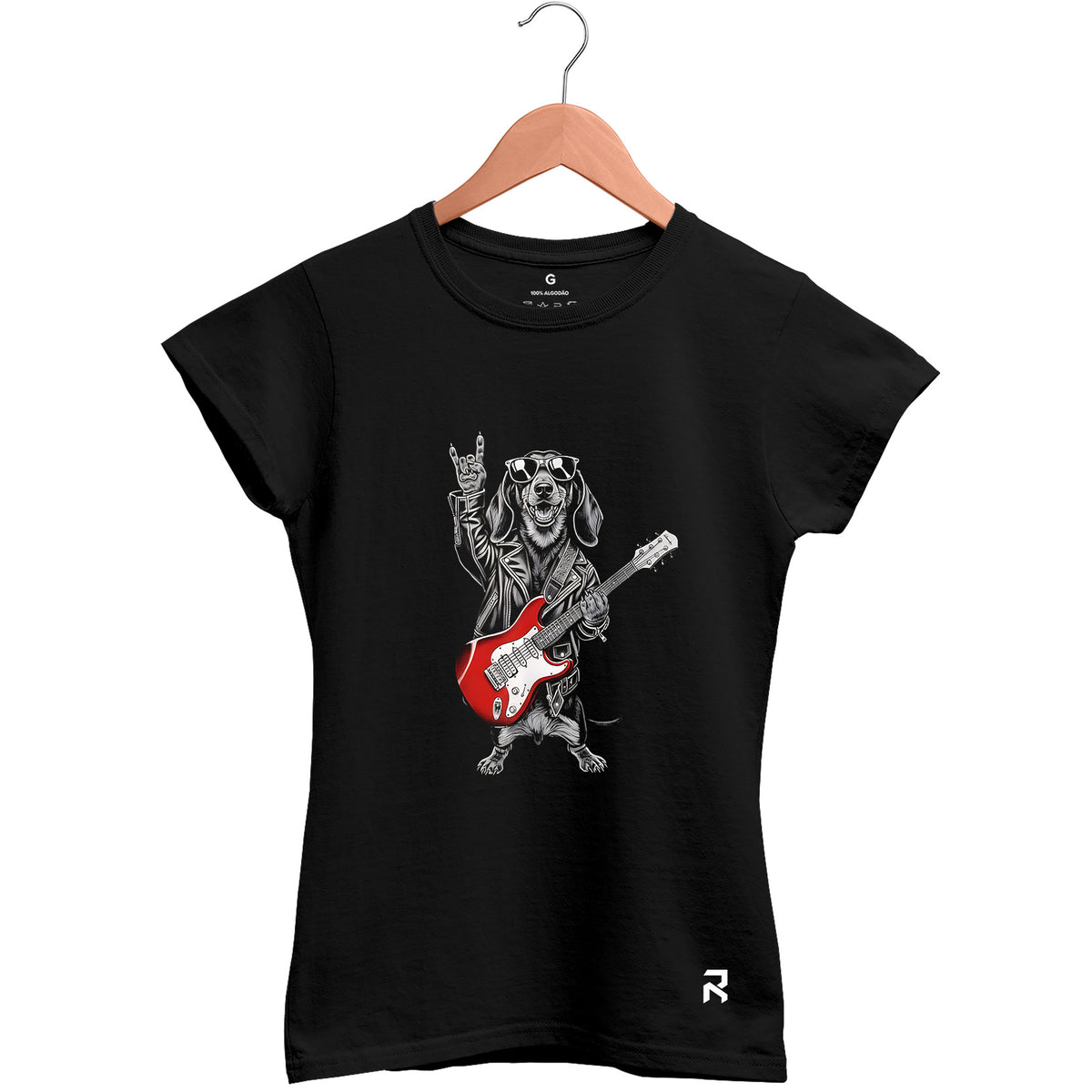 Camiseta Baby Look Feminina Salsicha Rock