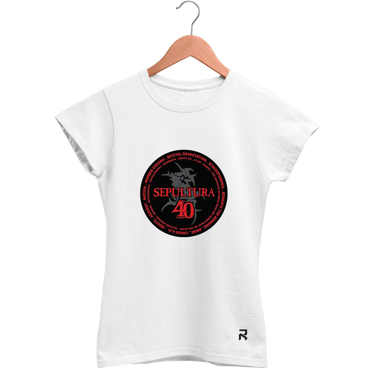 Camiseta Baby Look Feminina Sepultura 40 Anos