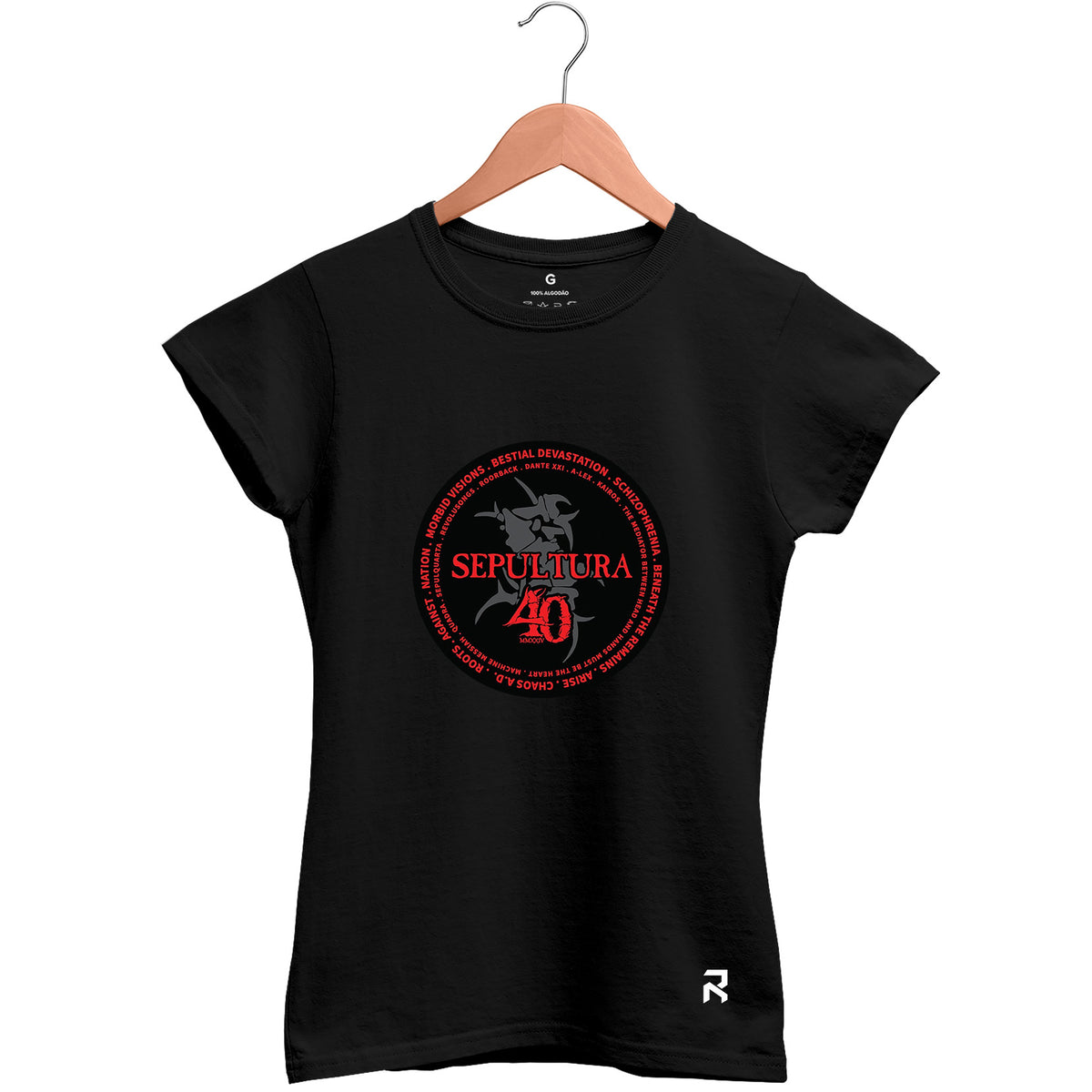 Camiseta Baby Look Feminina Sepultura 40 Anos