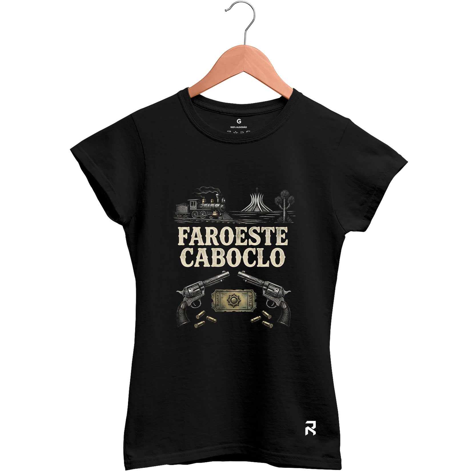 Camiseta Baby Look Feminina Trem Faroeste