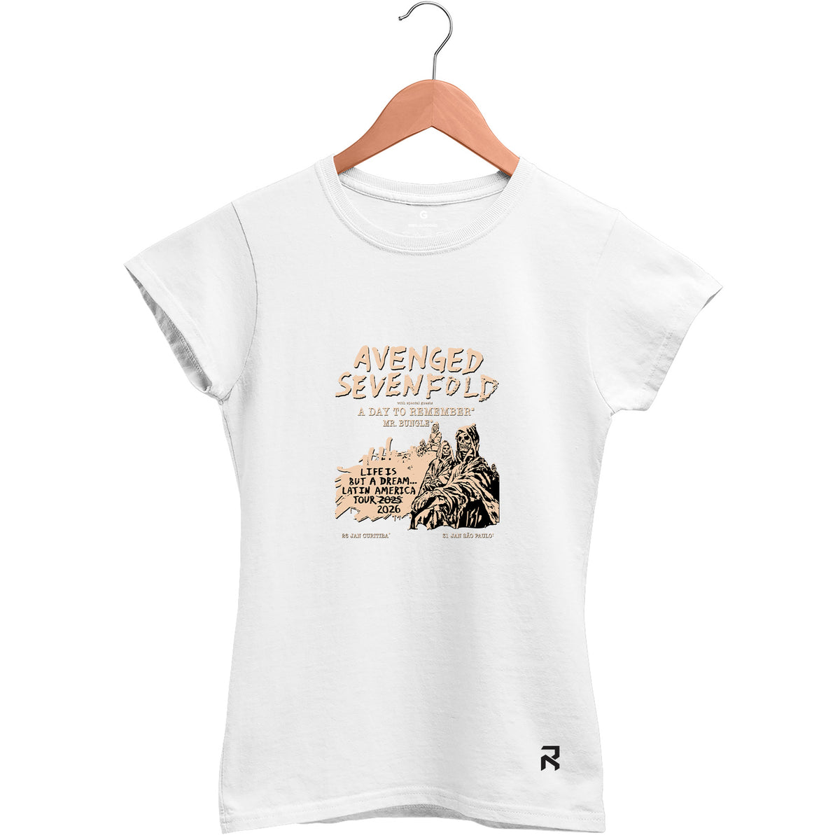 Camiseta Baby Look Feminina Tour Avenged
