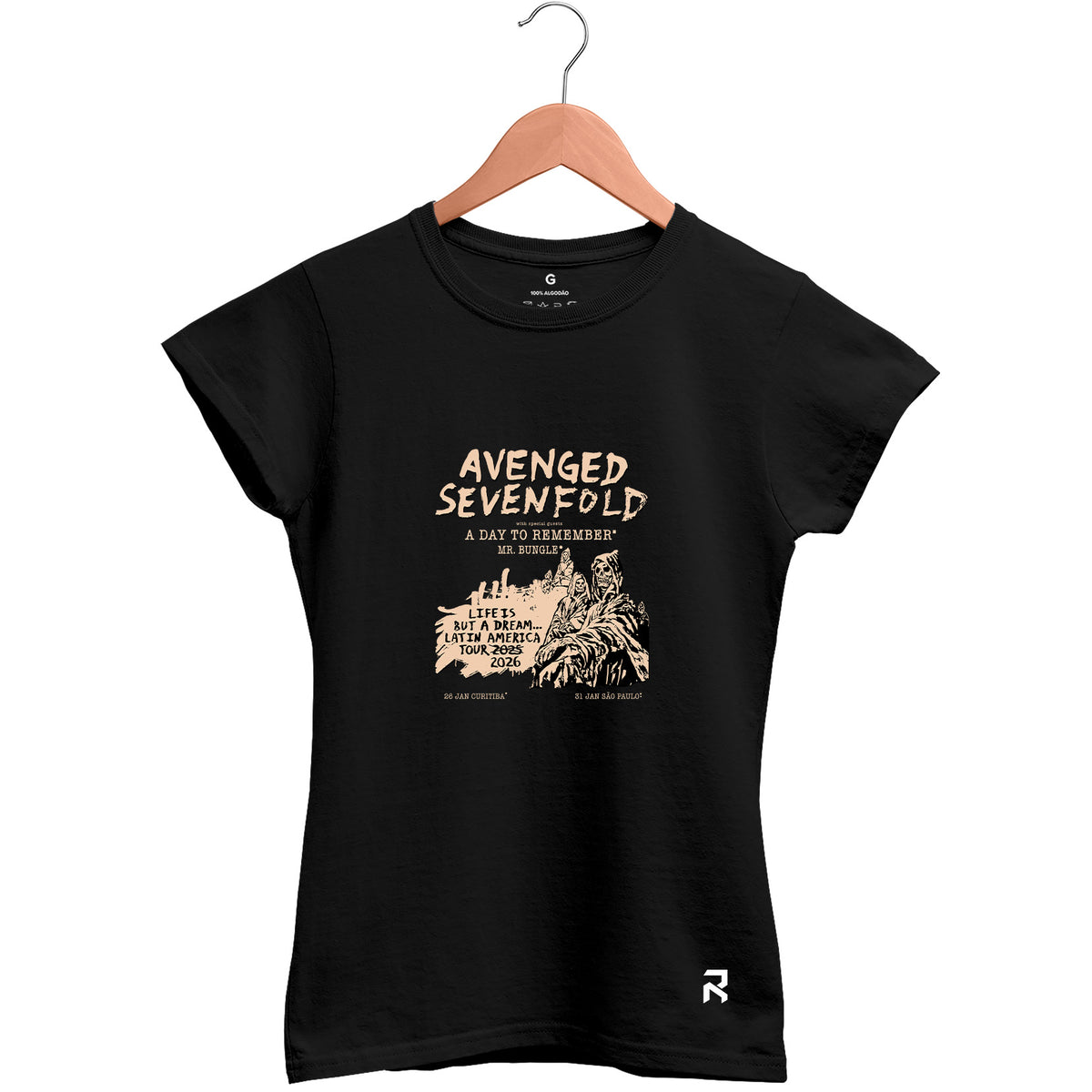 Camiseta Baby Look Feminina Tour Avenged