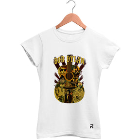 Camiseta Baby Look Feminina Violão Bob Dylan