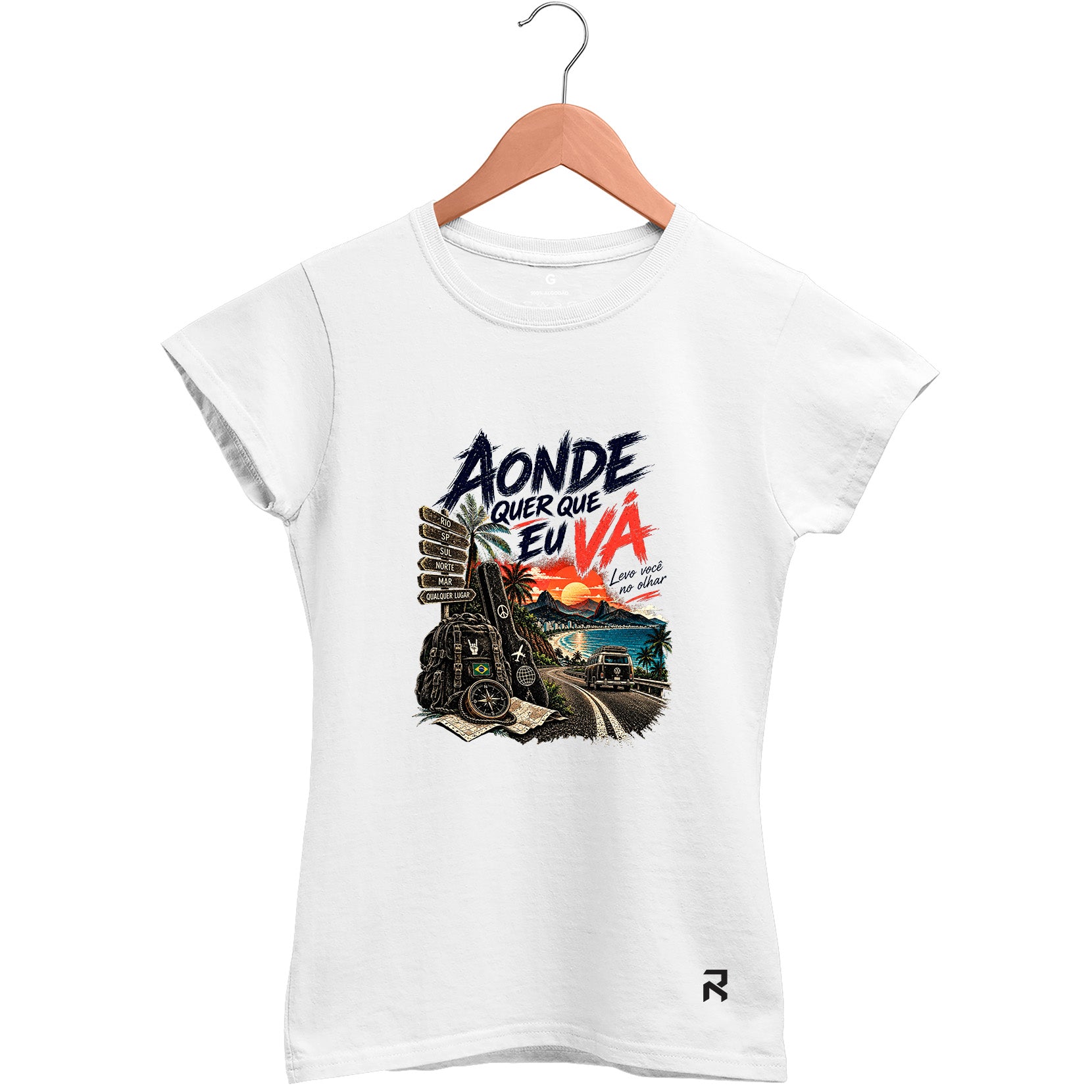 Camiseta Baby Look Feminina Aonde Quer Que Eu Vá