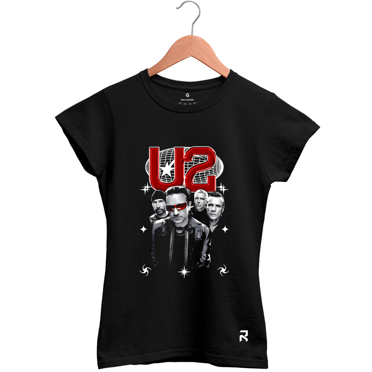 Camiseta Baby Look Feminina Banda U2