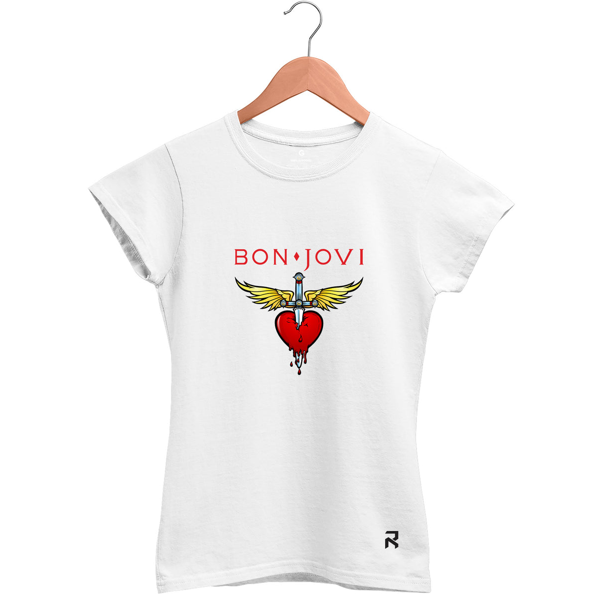 Camiseta Baby Look Feminina Bon Jovi Color